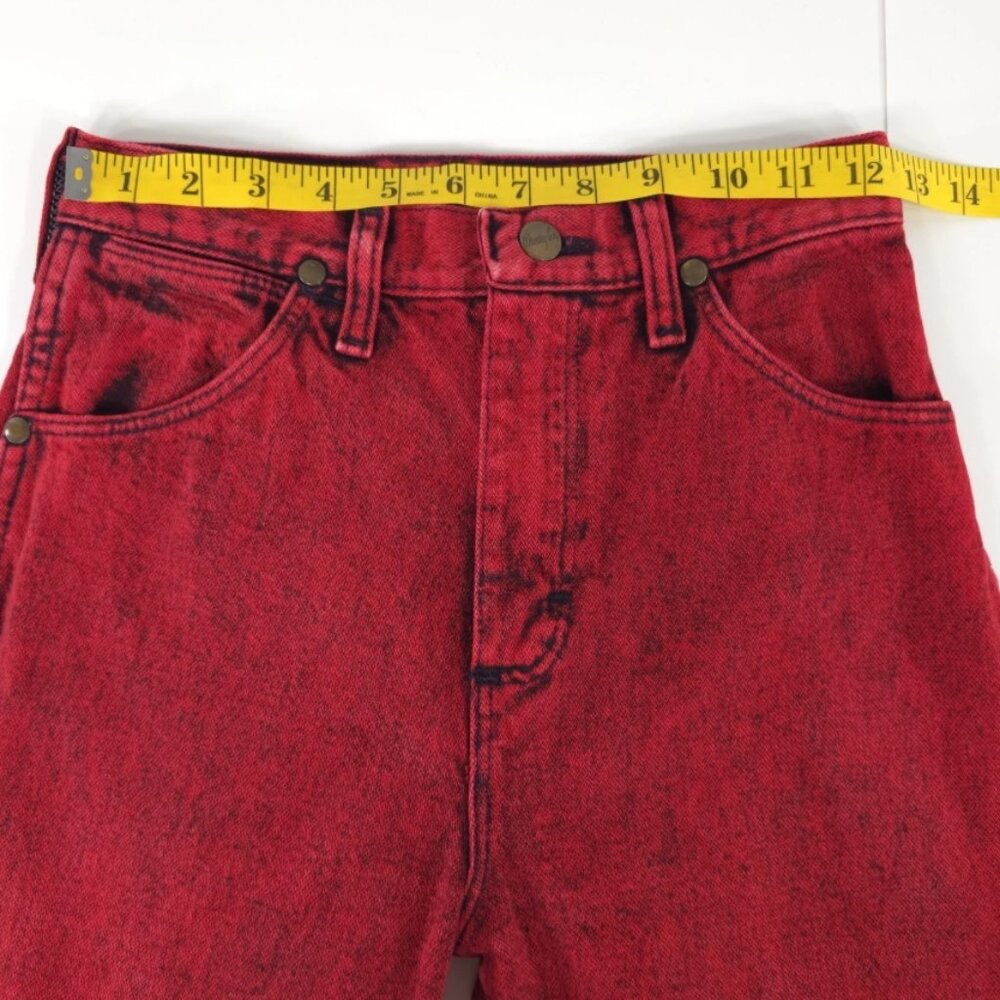 VINTAGE WRANGLER WOMEN'S SIZE 3 COWBOY CUT SLIM FIT RED DENIM JEANS INSEAM 32 in - Picture 11 of 16